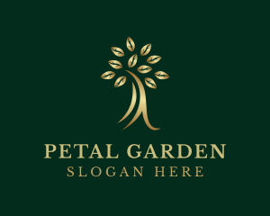 Golden Elegant Tree logo design