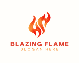 Red Burning Flame logo design