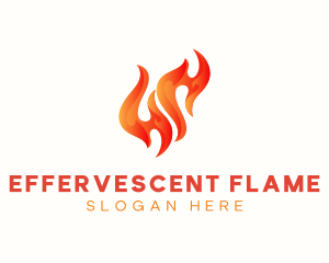 Red Burning Flame logo design