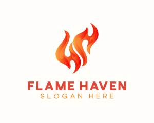 Red Burning Flame logo design