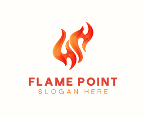 Red Burning Flame logo design