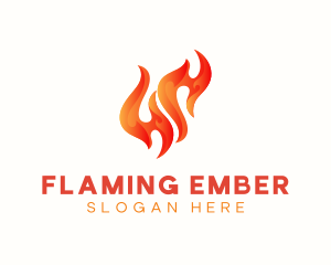 Red Burning Flame logo