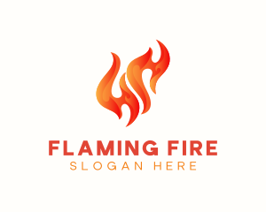 Red Burning Flame logo design