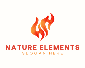 Red Burning Flame logo design