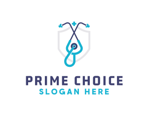 Stethoscope Medical Protection logo design