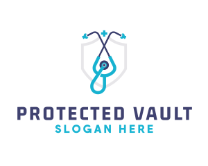 Stethoscope Medical Protection logo design