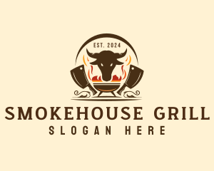 Grill Beef Barbecue logo design