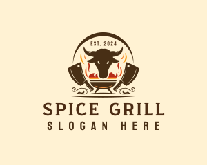 Grill Beef Barbecue logo design