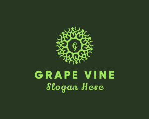 Vine Wreath Flower Garland logo design