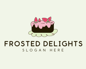 Strawberry Frosting Cake logo design