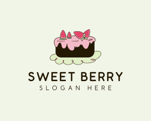 Strawberry Frosting Cake logo design