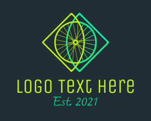 Neon Bicycle Wheel logo