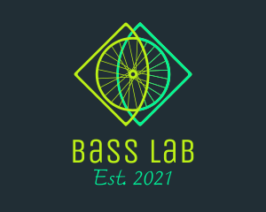 Neon Bicycle Wheel logo design