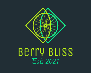 Neon Bicycle Wheel logo design