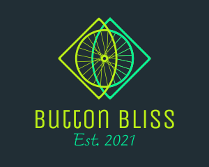 Neon Bicycle Wheel logo design