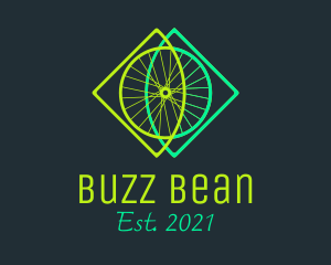 Neon Bicycle Wheel logo design