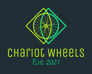 Neon Bicycle Wheel logo design