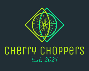 Neon Bicycle Wheel logo design