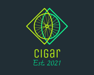 Neon Bicycle Wheel logo design