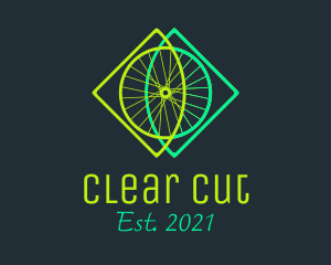 Neon Bicycle Wheel logo design