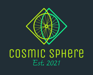 Neon Bicycle Wheel logo design