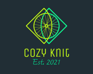 Neon Bicycle Wheel logo design