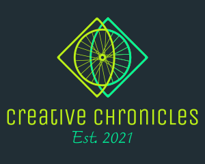 Neon Bicycle Wheel logo design