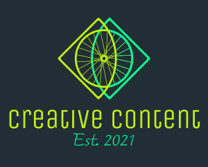 Neon Bicycle Wheel logo design