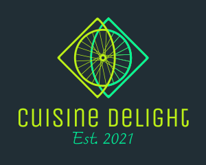 Neon Bicycle Wheel logo design