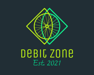 Neon Bicycle Wheel logo design