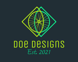 Neon Bicycle Wheel logo design