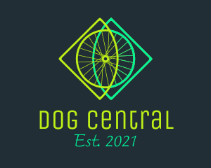 Neon Bicycle Wheel logo design