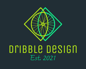 Neon Bicycle Wheel logo design