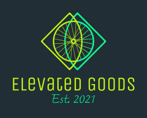 Neon Bicycle Wheel logo design