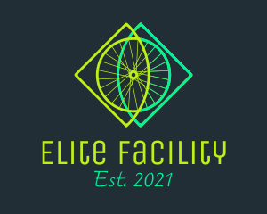 Neon Bicycle Wheel logo design