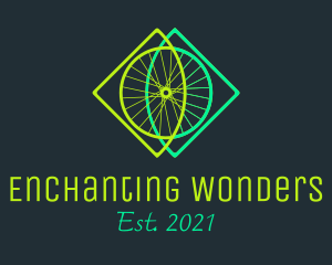 Neon Bicycle Wheel logo design