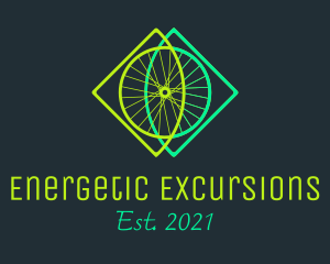 Neon Bicycle Wheel logo design