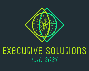 Neon Bicycle Wheel logo design