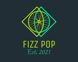 Neon Bicycle Wheel logo design