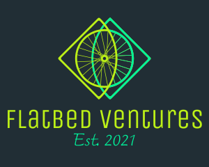 Neon Bicycle Wheel logo design