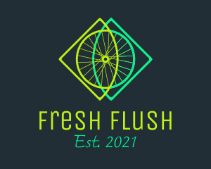 Neon Bicycle Wheel logo design