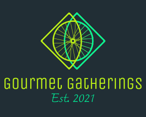 Neon Bicycle Wheel logo design