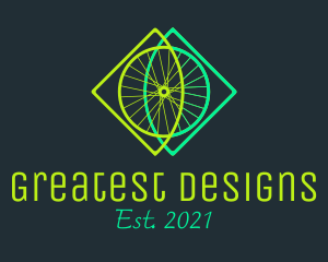 Neon Bicycle Wheel logo design