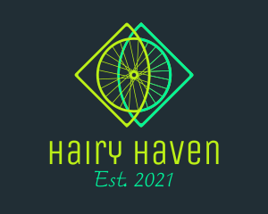 Neon Bicycle Wheel logo design