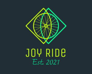 Neon Bicycle Wheel logo design