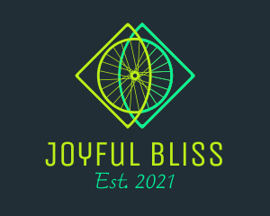 Neon Bicycle Wheel logo design