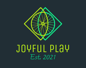 Neon Bicycle Wheel logo design