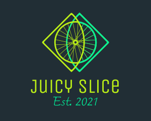 Neon Bicycle Wheel logo design