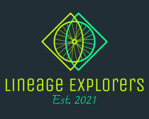 Neon Bicycle Wheel logo design