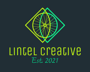 Neon Bicycle Wheel logo design